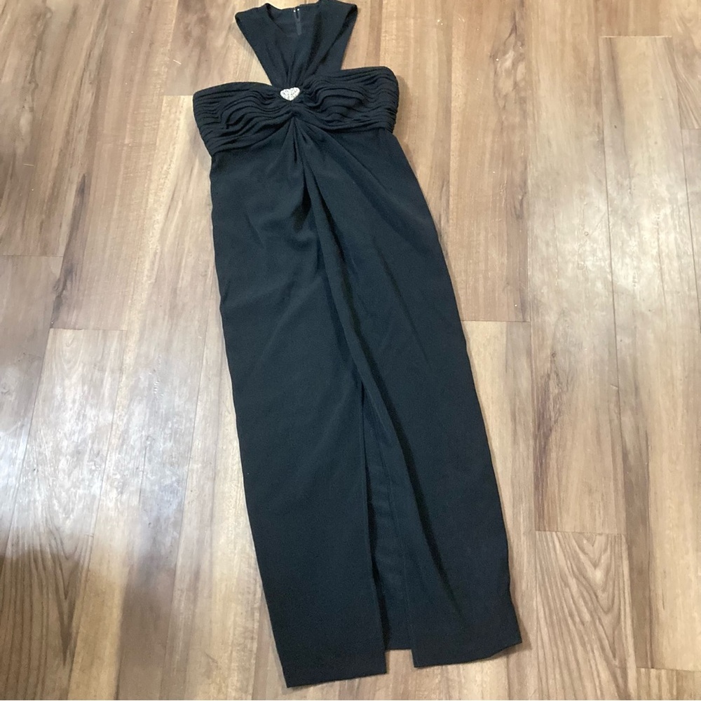 Vintage Tadashi Y2K Full Length Black Dress Sz 12